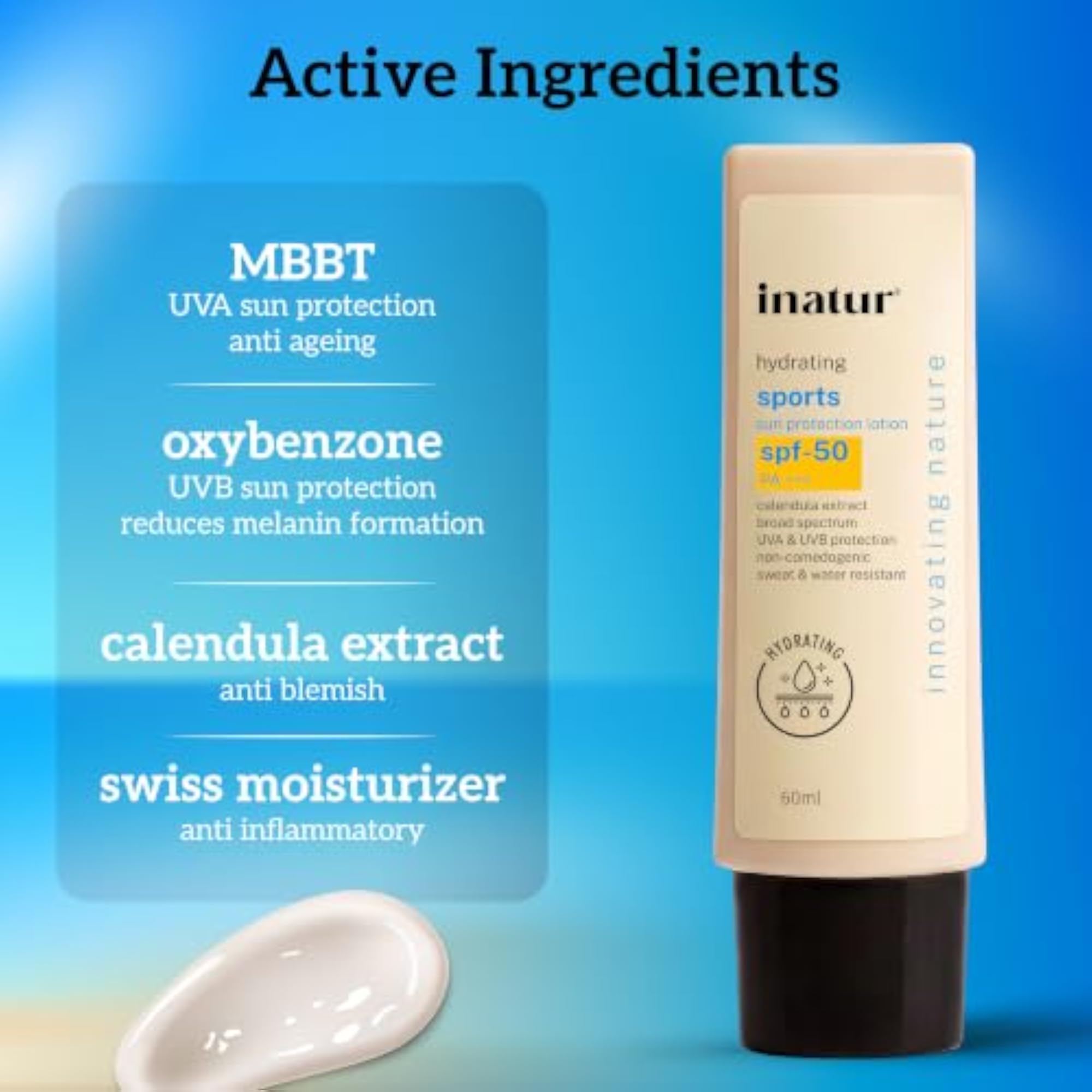 Sports Sunscreen SPF 50 PA+++, Outdoor Sunblock Lotion